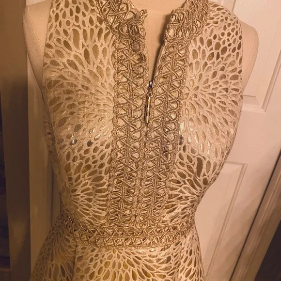 Lilly Pulitzer gorgeous sophisticated Cream Lace Fit-and-Flare Dress size 4 - Picture 4 of 8